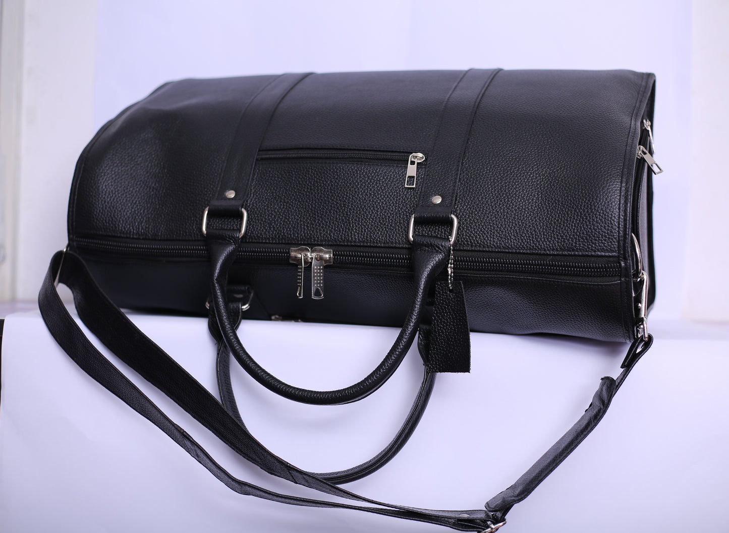 Leather Duffle Bag Black