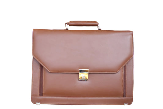 Leather Executive Office Bag Brown