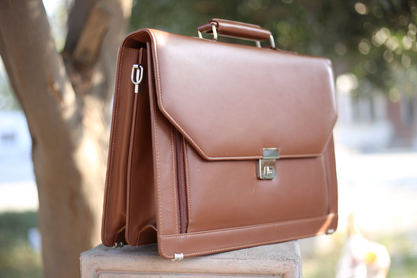 Leather Executive Office Bag Brown