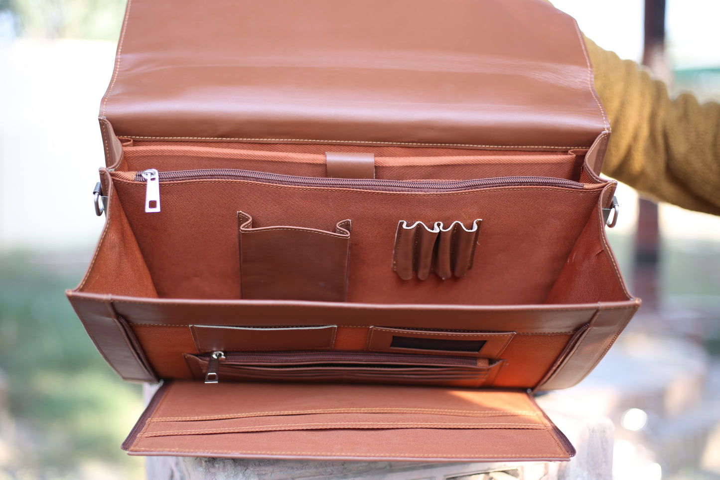 Leather Executive Office Bag Brown