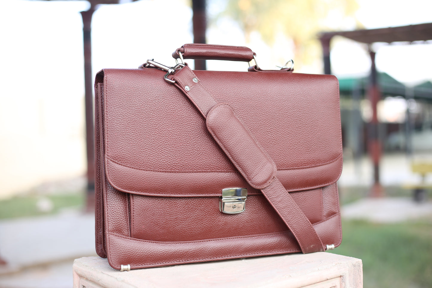 Leather Executive Redish Brown Office Bag