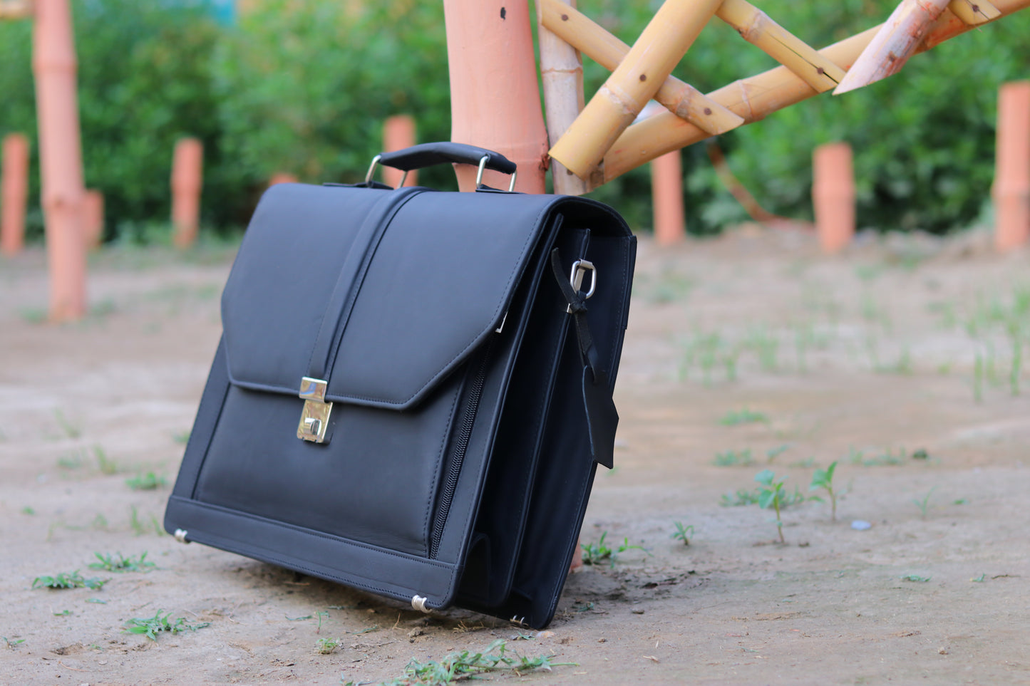 Leather Executive Office Bag Black