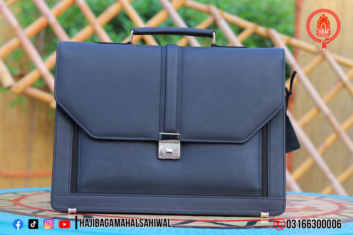 Leather Executive Office Bag Black